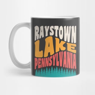 Raystown Lake Pennsylvania Camping Retro Sunset Typography Mug